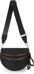 FEIBOON Spacious Nylon Crossbody Bag Bum Bag Handbags Wallets Purses Trendy Shoulder Bag for Women