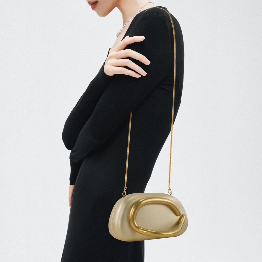 Clutch Purses for Women Formal, PU Leather/Marble Acrylic Evening Bags with Chain, Trendy Metal Handle Purses 2025