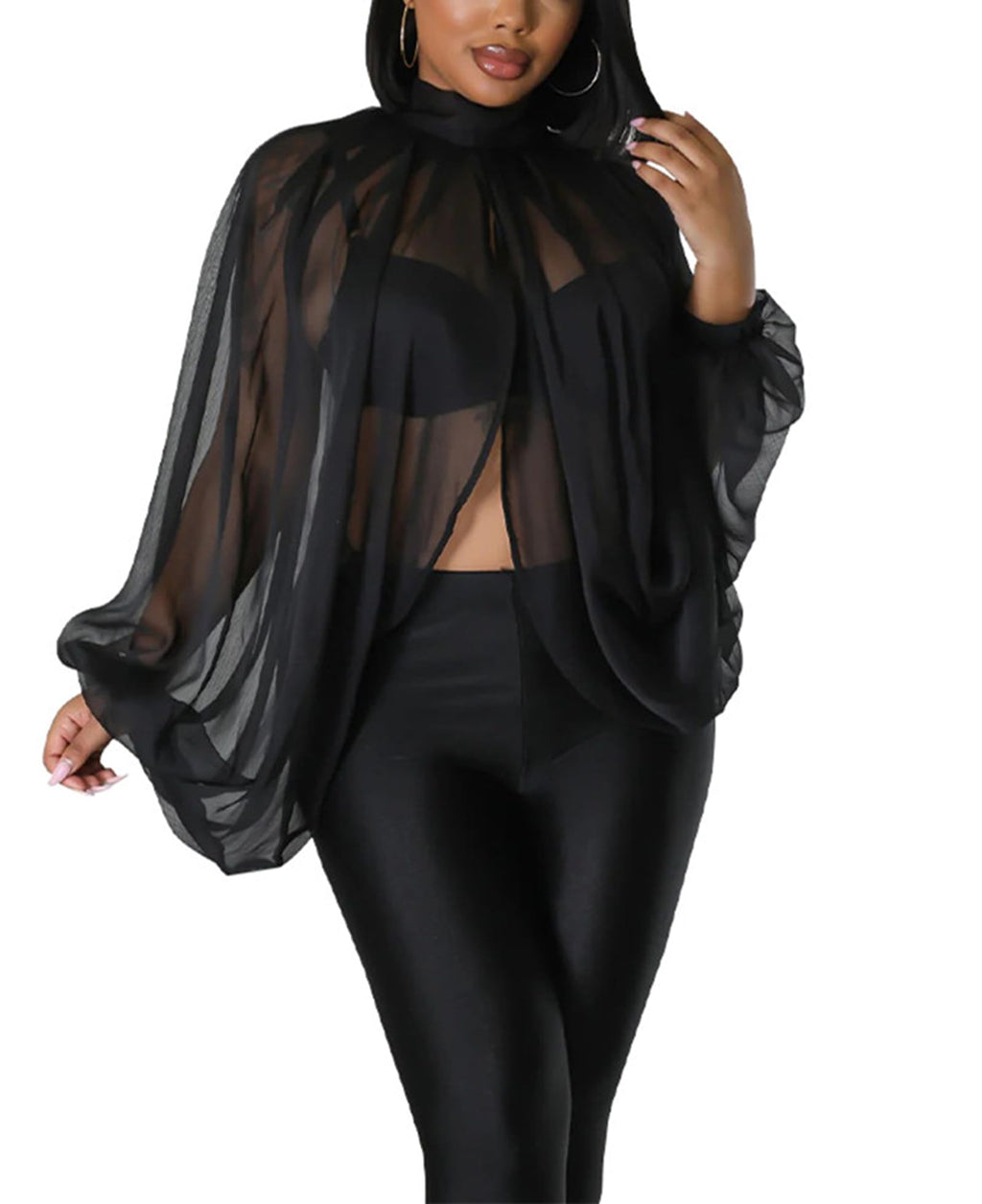 Sexy Tops for Women Party Club Night Batwing Sleeve Chiffon Blouse | Floral Print Blouse Shirts,Puff Sleeve,Going out Tops,Front Open Style,Lantern Sleeve Boho Chiffon Fall Tops 2026