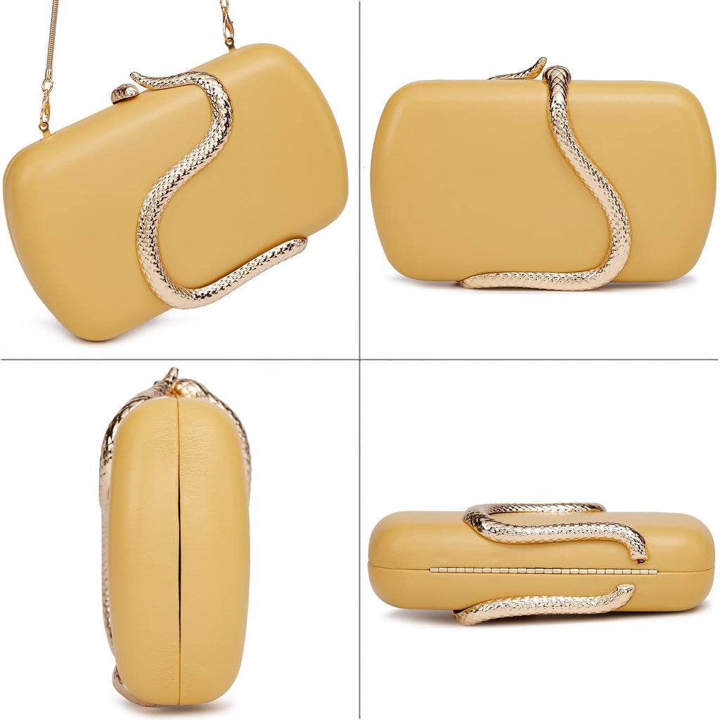 PU Leather Handbag Detachable Chain Crossbody Shoulder Evening Bag Clutch Purse for Women Formal Wedding Party Prom