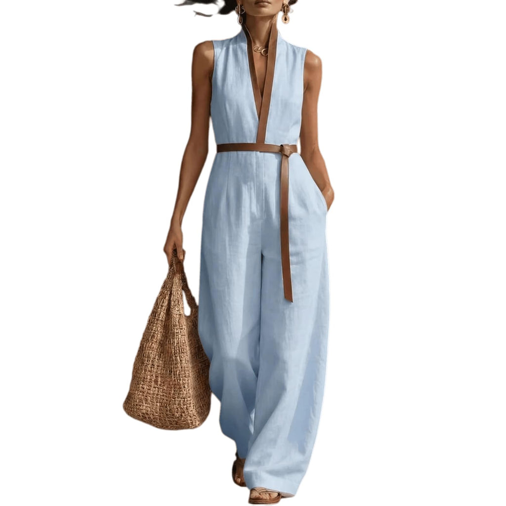 Women's Stand Up Collar Sleeveless Casual Loose Cotton and Linen Color Block Dress Casual Loose Beach Vacation Summer Dress