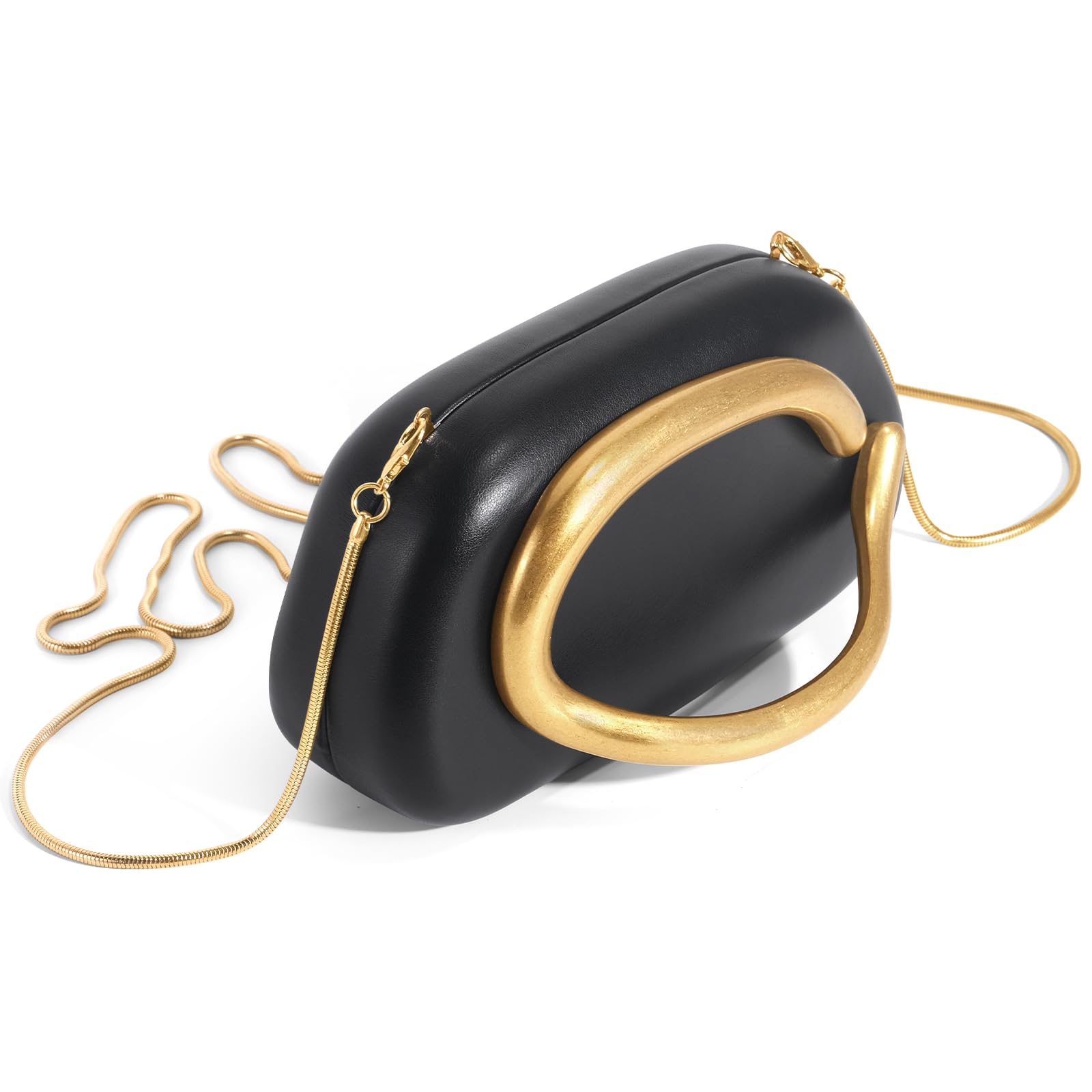 Clutch Purses for Women Formal, PU Leather/Marble Acrylic Evening Bags with Chain, Trendy Metal Handle Purses 2025