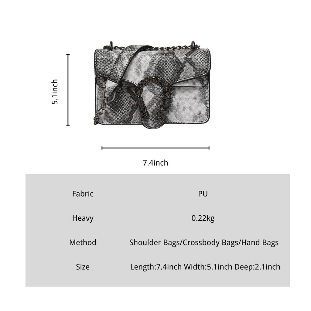 Women Synthetic Leather Crossbody Purse Bags,Fashion Snake Printed Leather Shoulder Bags,Small Clutch Bags