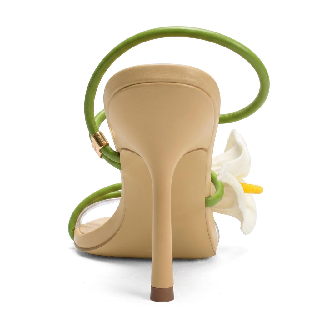 Flower High Heels for Women Calla Lily Sexy Floral Strappy Stilettos Heels | Flower Heels, Calla Lily Open Toe Strappy Heeled Sandals, Floral Stilettos Heels for Wedding Bride Party Daily Wear