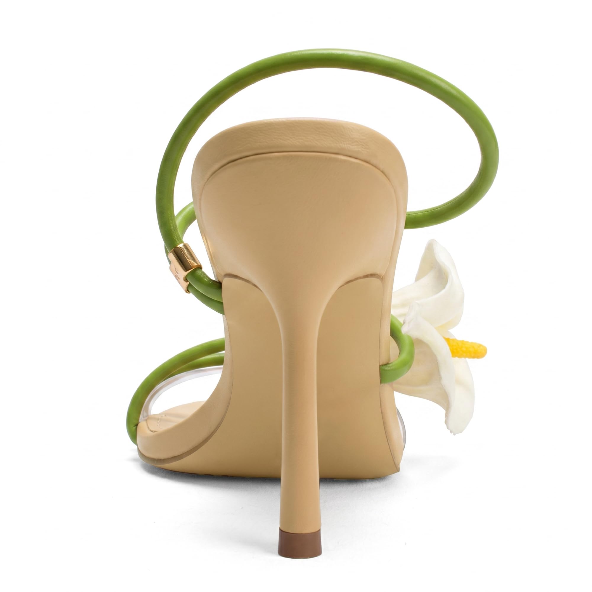 Flower High Heels for Women Calla Lily Sexy Floral Strappy Stilettos Heels | Flower Heels, Calla Lily Open Toe Strappy Heeled Sandals, Floral Stilettos Heels for Wedding Bride Party Daily Wear