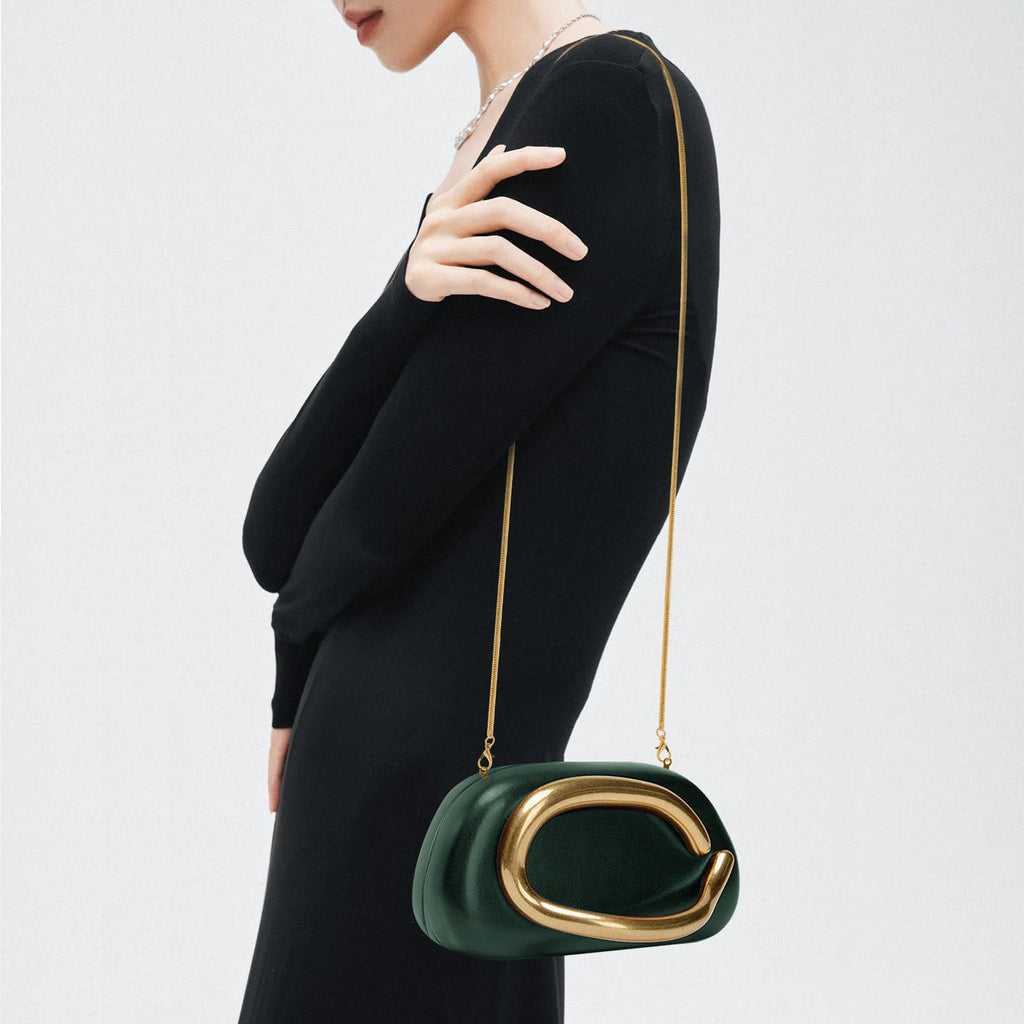 Clutch Purses for Women Formal, PU Leather/Marble Acrylic Evening Bags with Chain, Trendy Metal Handle Purses 2025
