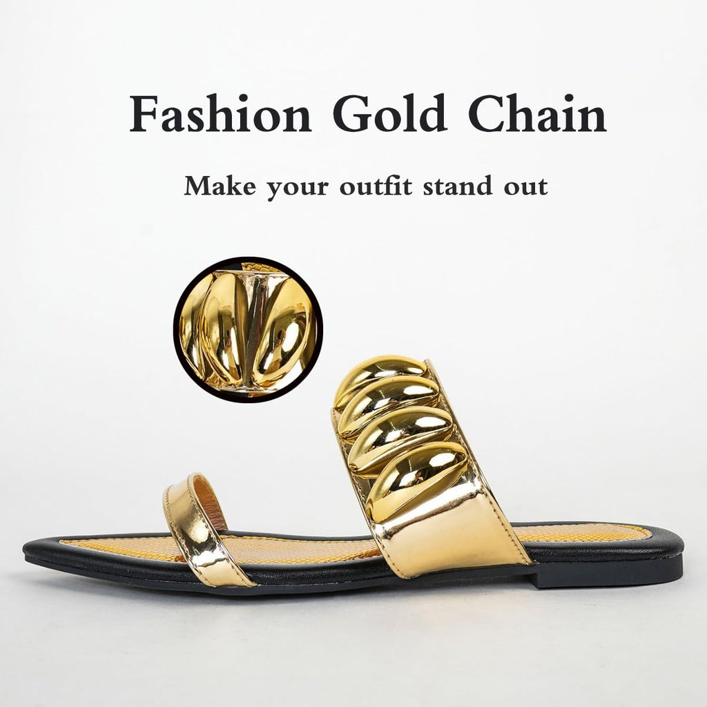 Women's Double Strap Flat Slides Sandals with metal decor Fashion Snake Print Pointed Open Toe Slip on Soft Sole Lining Sexy Prom Slippers for Y2K Summer Dressy Party