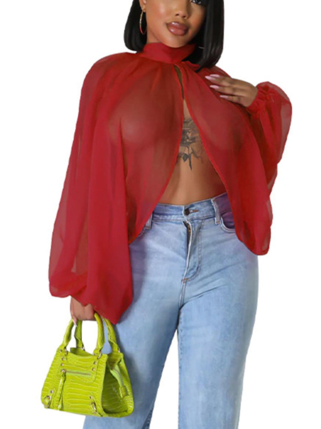 Sexy Tops for Women Party Club Night Batwing Sleeve Chiffon Blouse | Floral Print Blouse Shirts,Puff Sleeve,Going out Tops,Front Open Style,Lantern Sleeve Boho Chiffon Fall Tops 2026