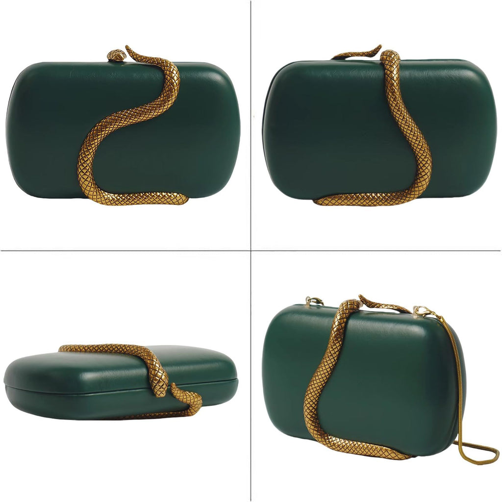 PU Leather Handbag Detachable Chain Crossbody Shoulder Evening Bag Clutch Purse for Women Formal Wedding Party Prom