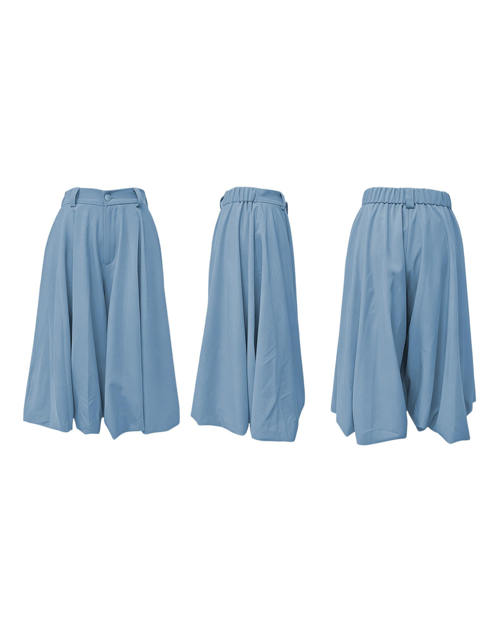 Women's Wide Leg Capri Pants Baggy Pleated Cropped Bubble Pants | High Waisted,with Pockets,Casual,Soft and Lightweight,Skirt Pants,Lantern Balloon Pants