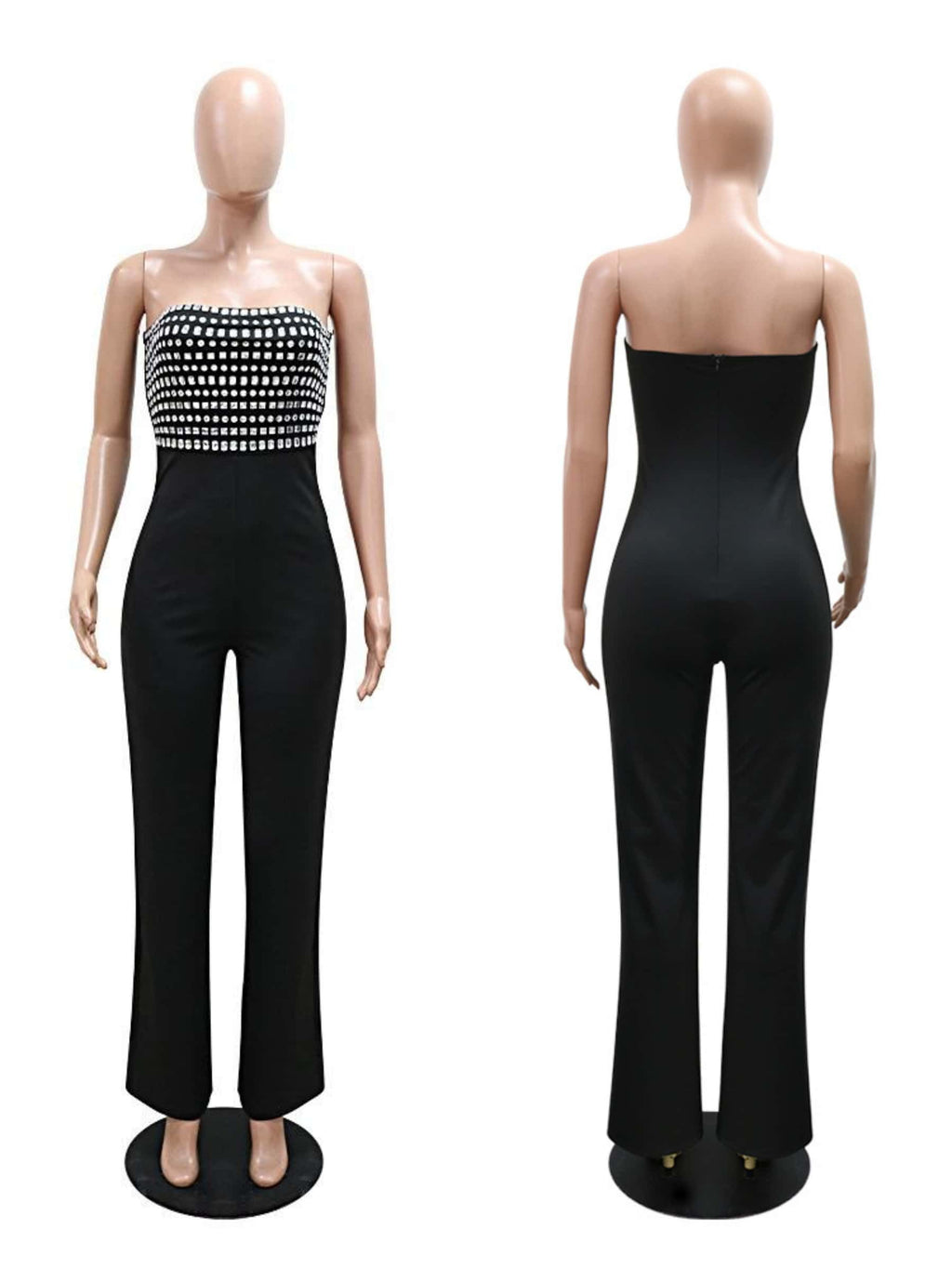 Figdaw Women's Sparkle Rhinestone Jumpsuits for Women Sexy Party Night Out