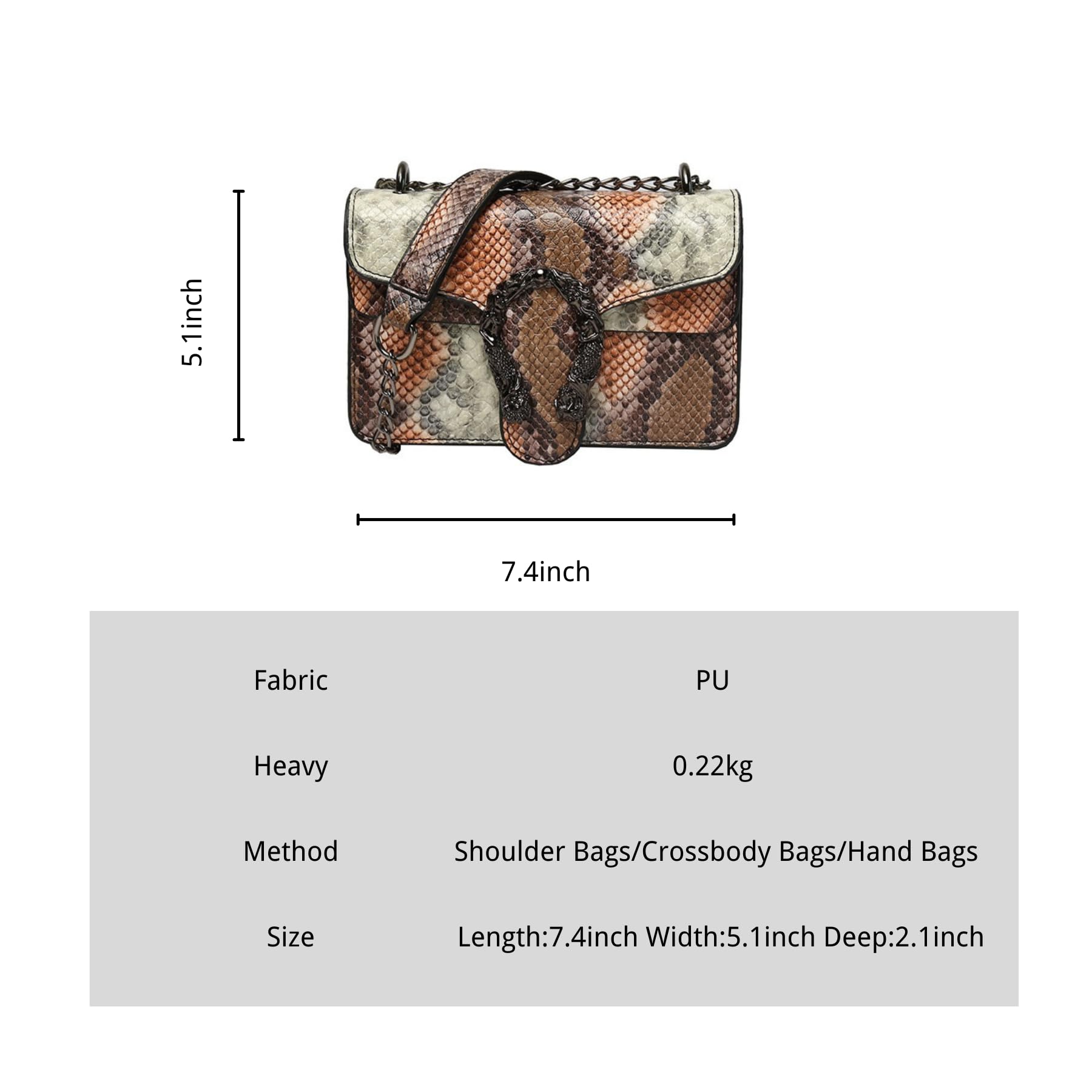 Women Synthetic Leather Crossbody Purse Bags,Fashion Snake Printed Leather Shoulder Bags,Small Clutch Bags