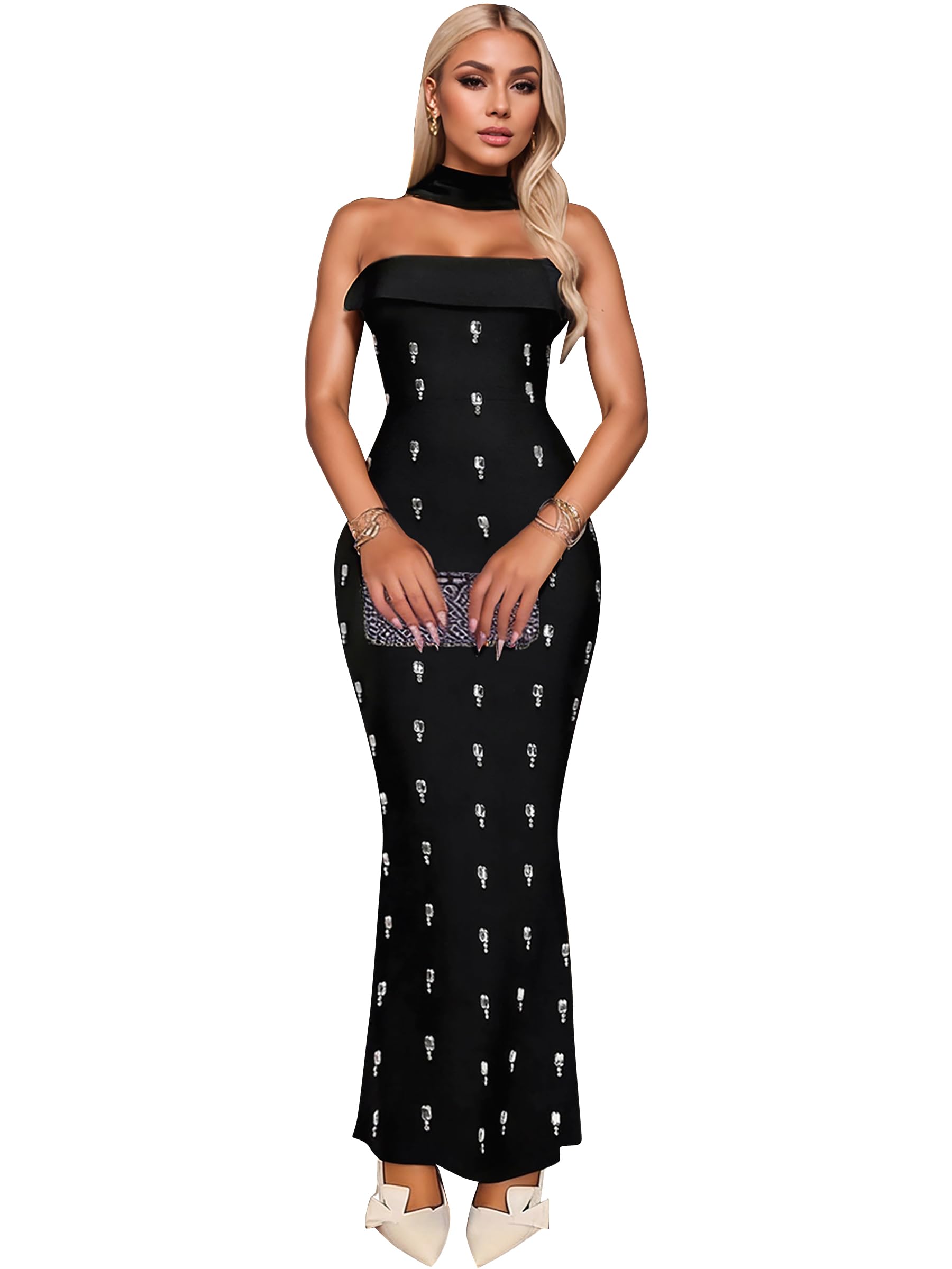 Figdaw Elegant Long Prom Dresses Sexy Evening Gowns for Women Formal Events 2025