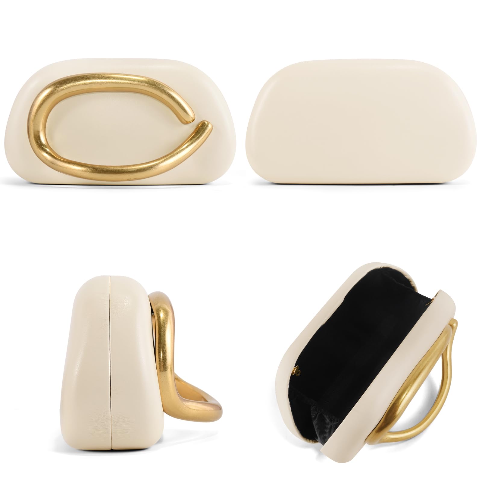 Clutch Purses for Women Formal, PU Leather/Marble Acrylic Evening Bags with Chain, Trendy Metal Handle Purses 2025