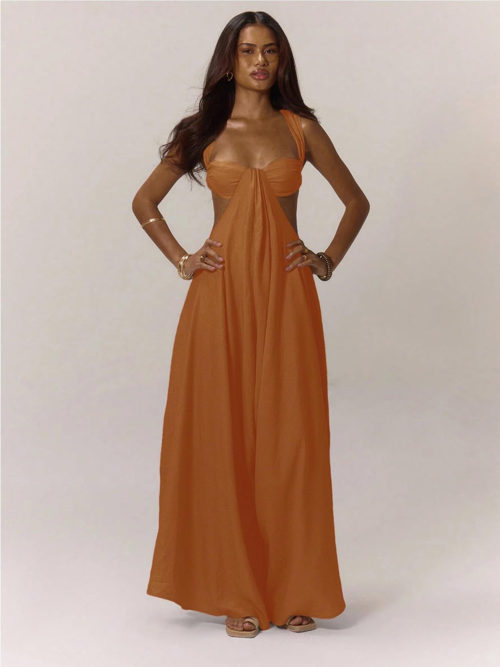REASERAL Womens Casual Jumpsuit Halter Hollow Out Backless Top Wide Leg Pants Summer Vacation Jumpsuit