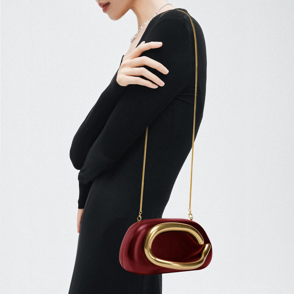 Clutch Purses for Women Formal, PU Leather/Marble Acrylic Evening Bags with Chain, Trendy Metal Handle Purses 2025