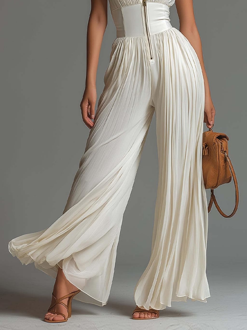 Dressy Jumpsuits for Women Sleeveless Zipper Business Summer Going Out One Piece Formal Casual Jumpsuits for Women