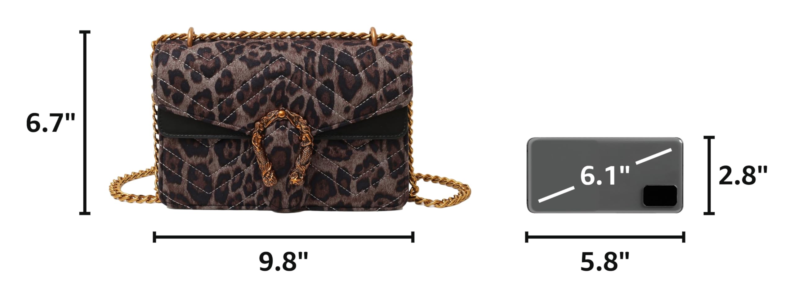 MYHOZEE Crossbody Bags for Women - Snake Printed Clutch Purses Leather Chain Shoulder Bags Evening Handbags
