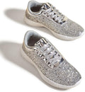 BELOS Women Glitter Sparkly Fashion Sneakers | Lightweight Metallic Sequins Tennis Shoes Casual Retro Braided Walking Shoes