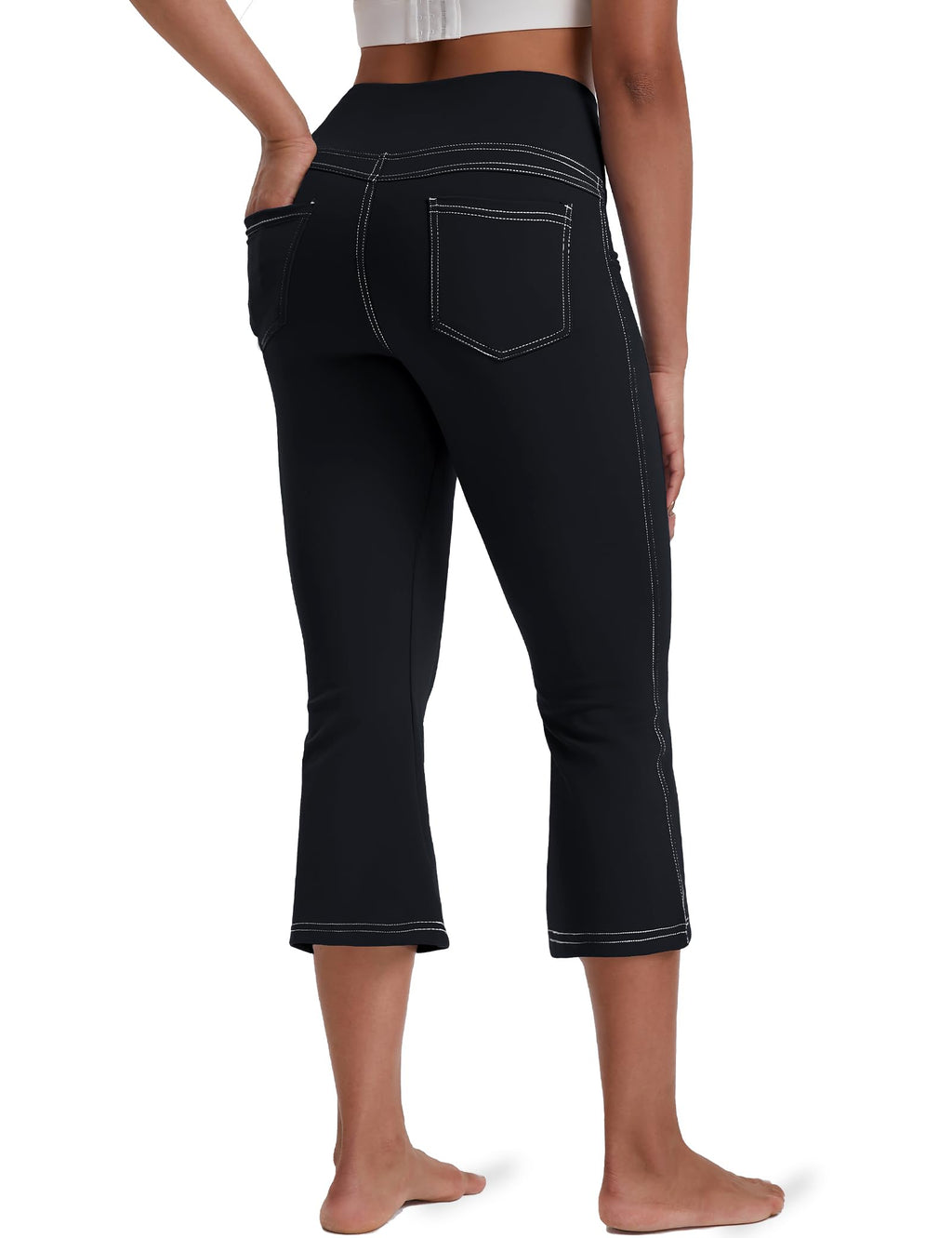 VOOVEEYA Women's Bootcut Leggings - Bootleg Yoga Pants Flare with 4 Pockets | Tummy Control High Waisted, Comfortable Fit, Buttery-Soft Fabric, 4-Way Stretchy Dress Pants for Yoga, Work & Casual Wear