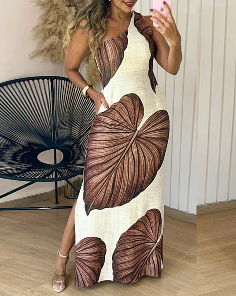 CHICME Maxi Dresses for Women Strap Square Boho Dress | Thick Strap Sundresses for Women, Split Summer Dress with Pockets, Travel, Vacation, Beach Dress Cruise 2026