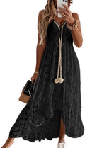 CUPSHE Womens Lace Summer Maxi Dresses 2026 Beach Wear | V Neck Spaghetti Straps Sundress, Tassel, Boho Pom Poms, Flowy Vacation Outfits, Resort Wear, Graduation Wedding Guest Looks