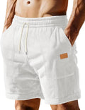 Sailwind Men's Casual Corduroy Shorts Lightweight Elastic Waist Drawstring Summer Beach Shorts