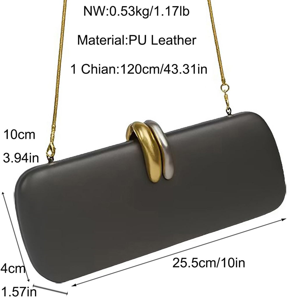 PU Leather Handbag Detachable Chain Crossbody Shoulder Evening Bag Clutch Purse for Women Formal Wedding Party Prom