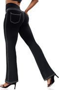 VOOVEEYA Women's Bootcut Leggings - Bootleg Yoga Pants Flare with 4 Pockets | Tummy Control High Waisted, Comfortable Fit, Buttery-Soft Fabric, 4-Way Stretchy Dress Pants for Yoga, Work & Casual Wear