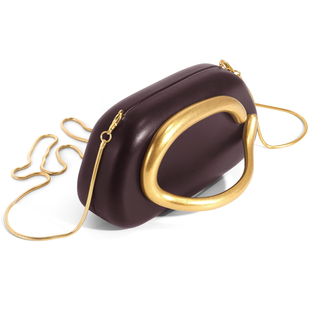 Clutch Purses for Women Formal, PU Leather/Marble Acrylic Evening Bags with Chain, Trendy Metal Handle Purses 2025