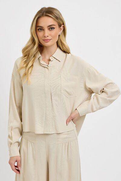 RISEN Button Down Long Sleeve Shirt for Versatile Style
