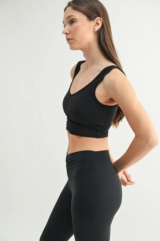 MONO B Ruched Front Active Tank