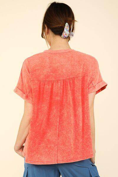 Very J Nochted Short Sleeve Washed T-Shirt for Women