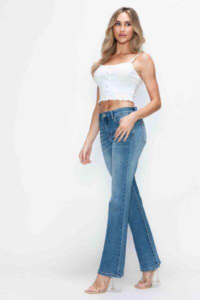 bytos Full Size Cat's Whiskers Bootcut Jeans for Women