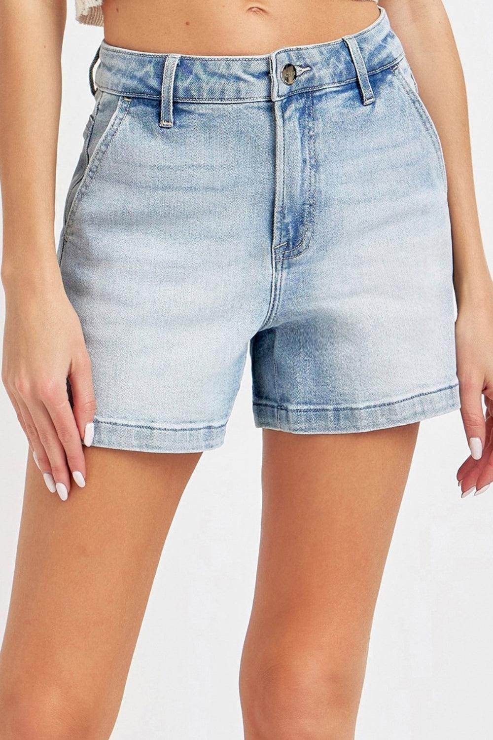 Risen Full Size High Rise Denim Shorts for Women Stylish