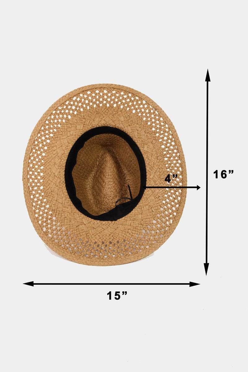 Fame Basket Weave Straw Sun Hat for Stylish Sun Protection