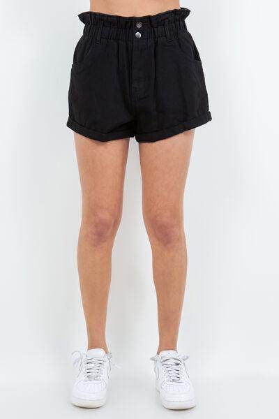American Bazi High Waist Paper Bag Shorts for Summer Style