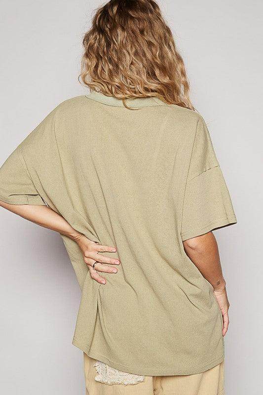 POL V-Neck Half Sleeve T-Shirt for Casual Everyday Wear