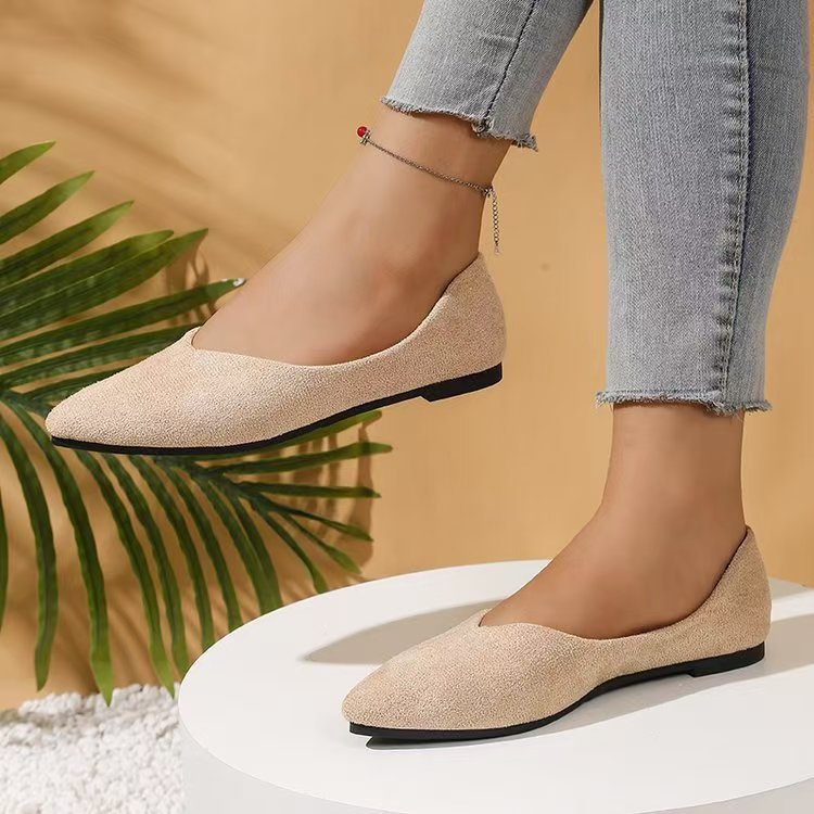 Women's Suede Pointed-Toe Flat Shoes