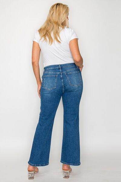 Bytos Full Size Cat's Whiskers Mid Rise Ankle Jeans For Women