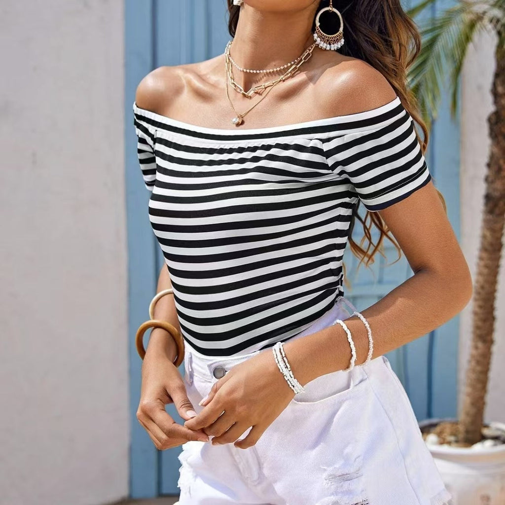 Off-Shoulder Striped Top