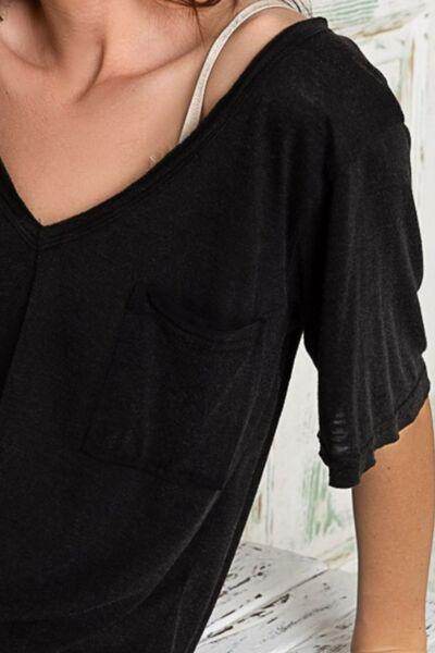 POL V-Neck Short Sleeve T-Shirt for Casual Everyday Style