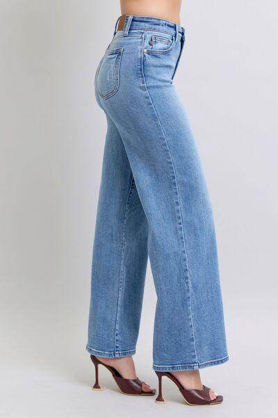 Judy Blue Full Size Wide Leg Jeans with Pockets for Women