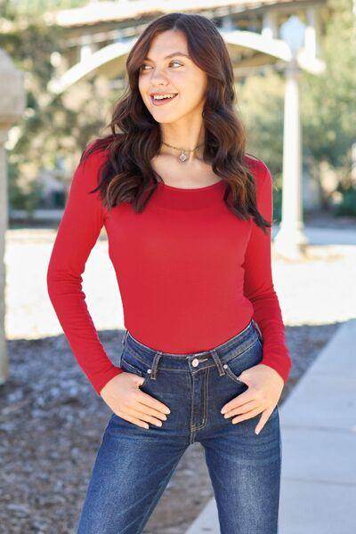 Basic Bae Full Size Round Neck Long Sleeve Bodysuit for All