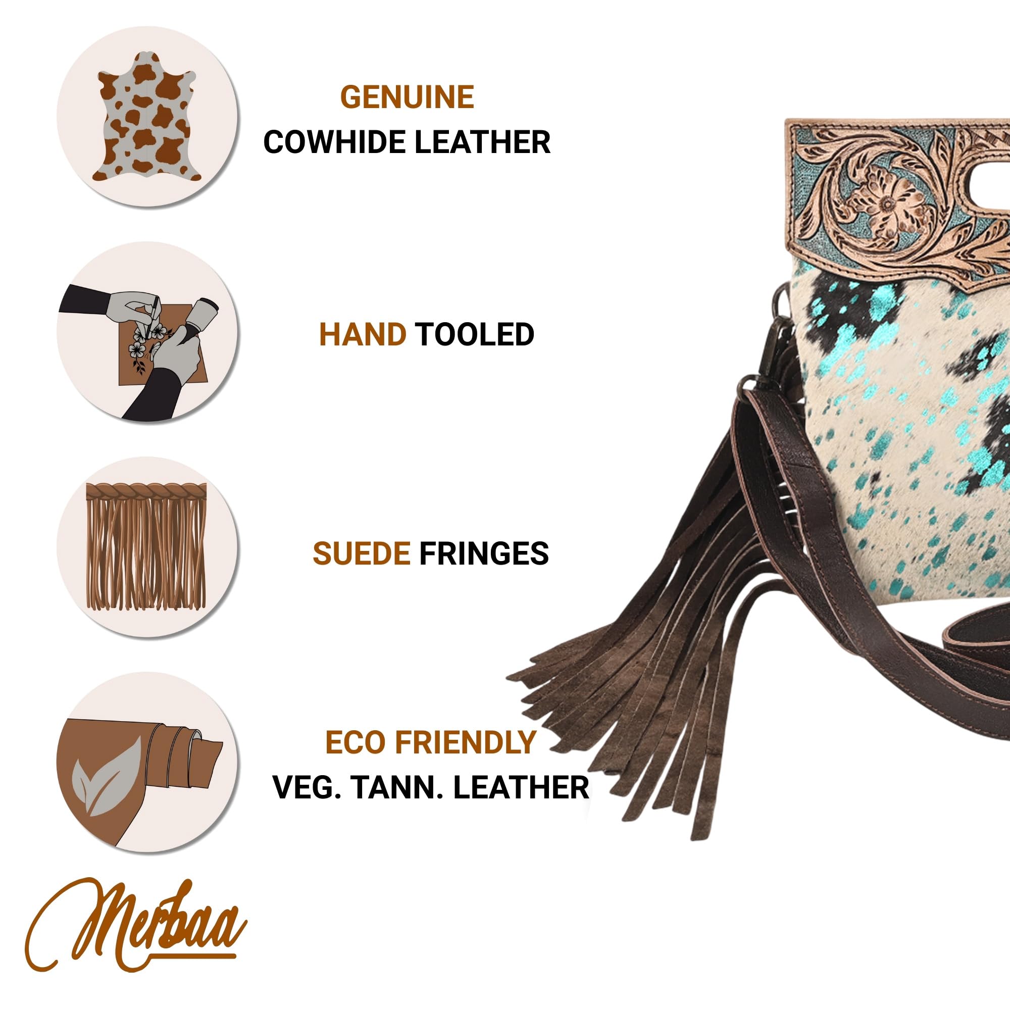 Women Natural Cowhide Leather Crossbody Sling Bag With Adjustable Detachable Strap | Shoulder Bag | Handbag