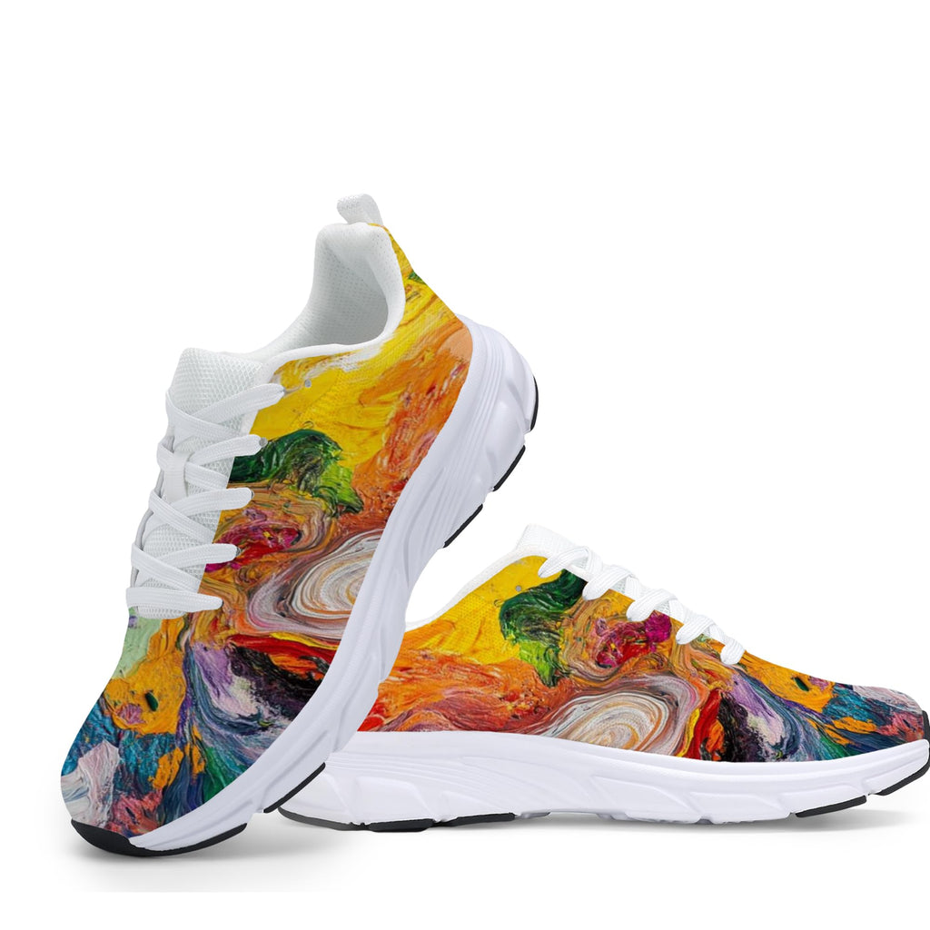 Women's Fashion Sneakers - Comfortable Breathable Mesh Platform Casual Walking Shoes for Everyday Wear, White Sole, All-Day Support