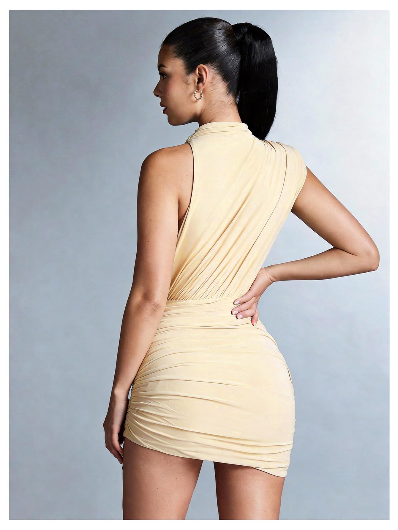 GORGLITTER Women's Asymmetrical Going Out Birthday Cocktail Prom Mini Dress | Green Bodycon Mini Dresses, Unique, Night Out Dress, Prom Party Dinner Outfits for Women,