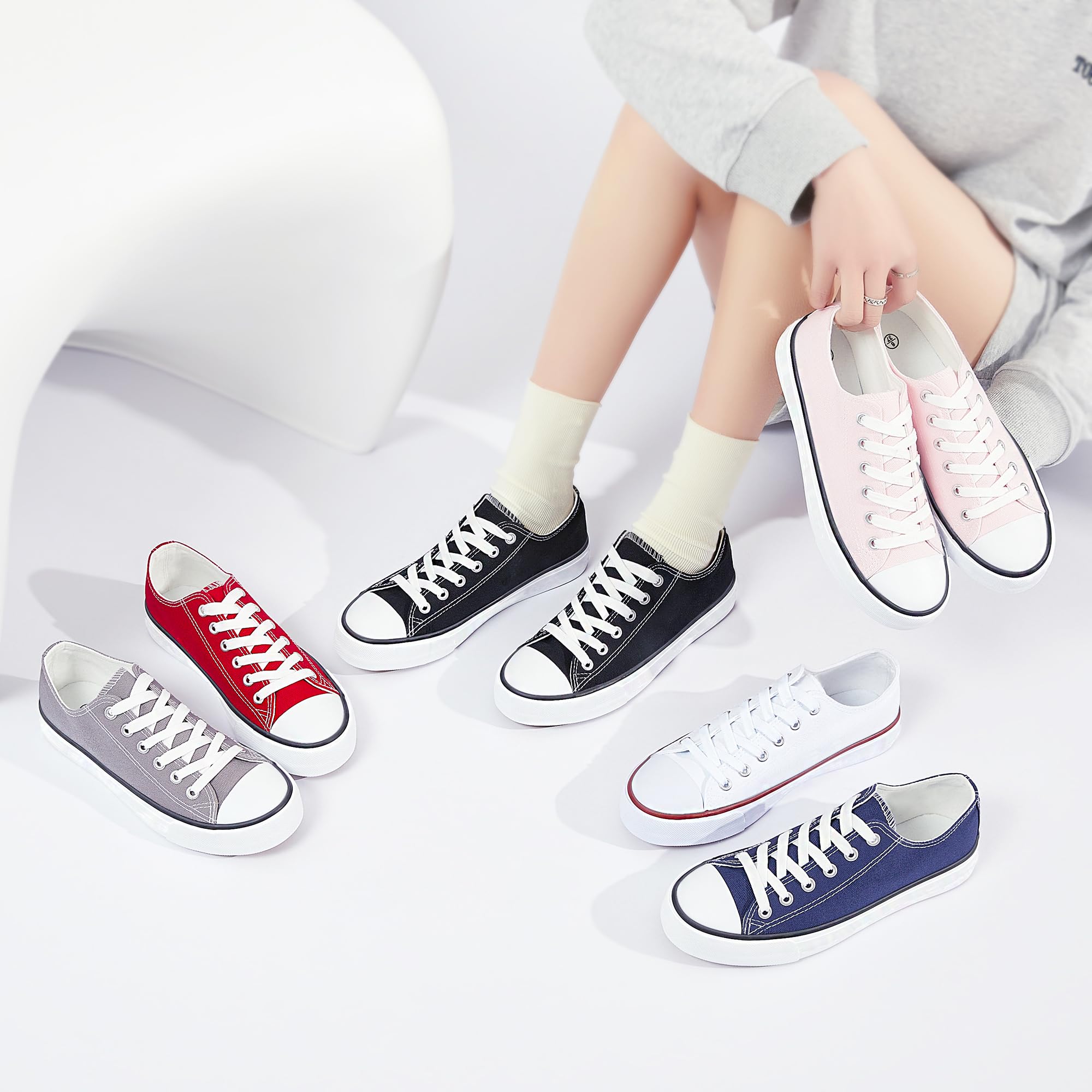 Obtaom Unisex Canvas Shoes Low Top Fashion Sneakers Slip on Walking Shoe