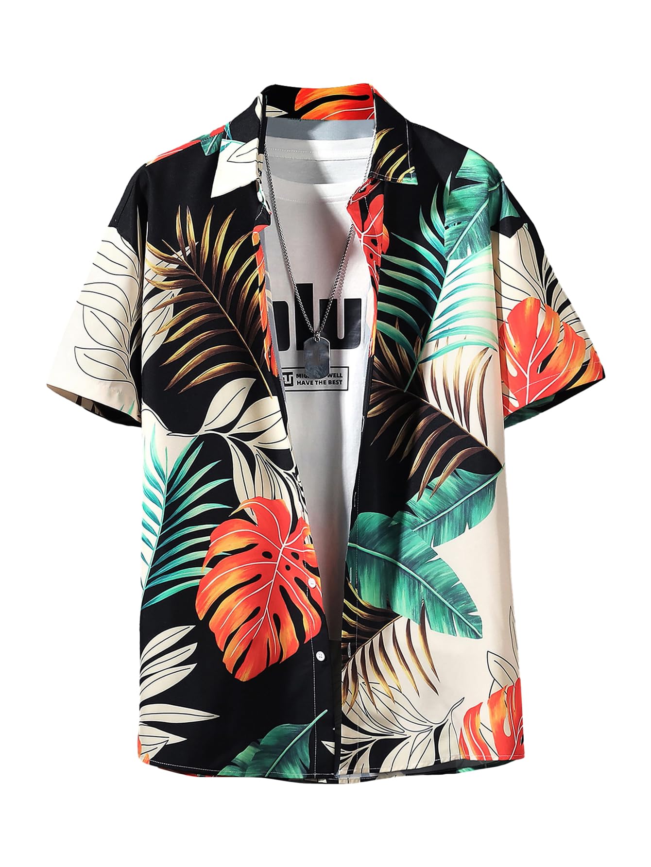 GORGLITTER Men's Cruise Rave Vacation Matching Outfits 2 Piece Short Sets | Mens Summer Beach Outfits, 2 Piece Shorts Set, Couples Travel Outfits, Hawaiian Shirts