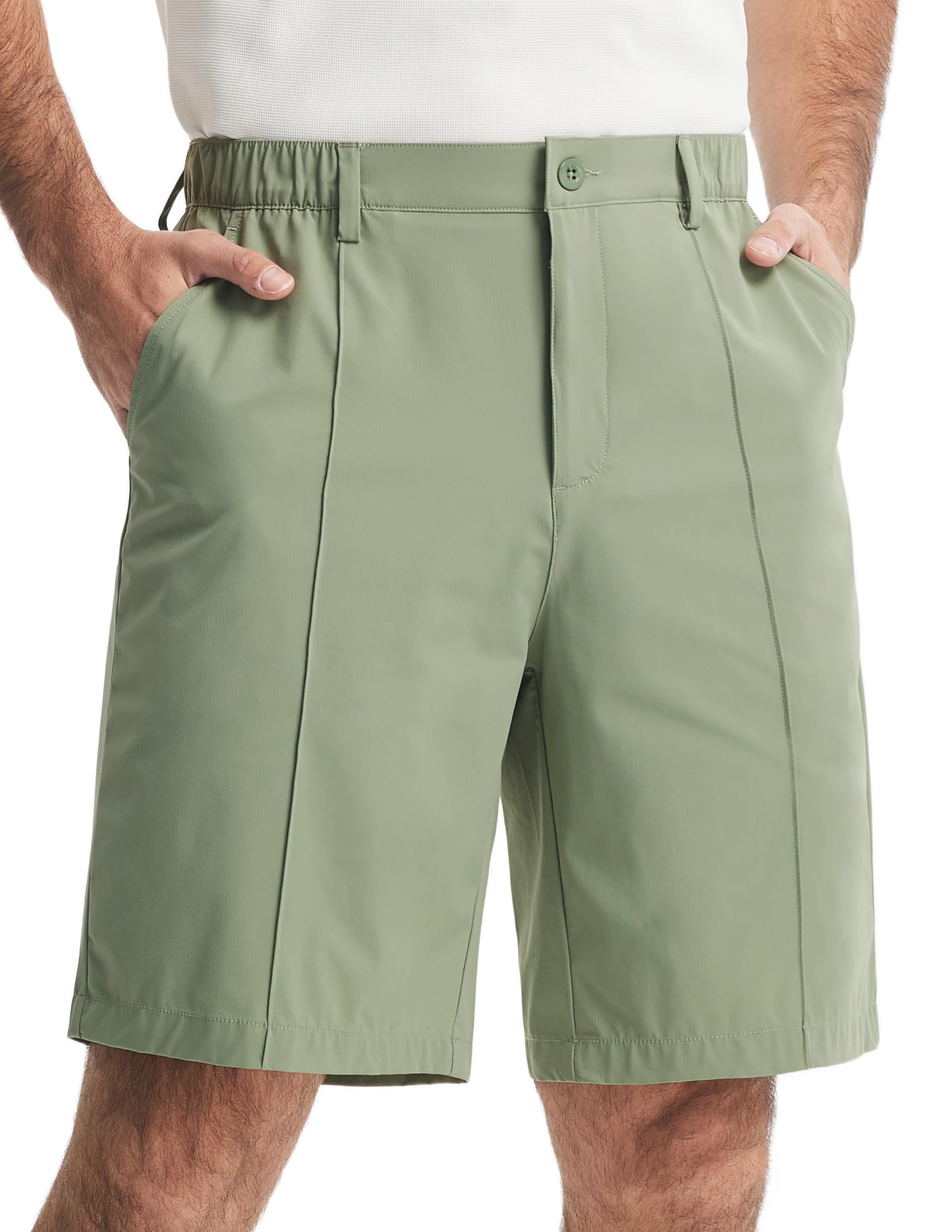 Men's Classic Fit 9" Golf Shorts Casual Summer Outfits | All Day Comfy, Stretch, Elastic Waist, Lightweight, Quick Dry Dress Travel Clothing